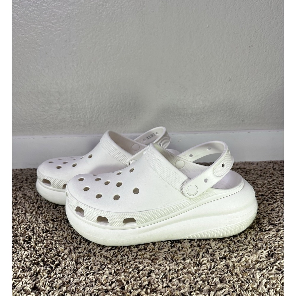 CROCS Classic Bae Platform Clogs Shoes Women's Size 10 White Ankle Strap
